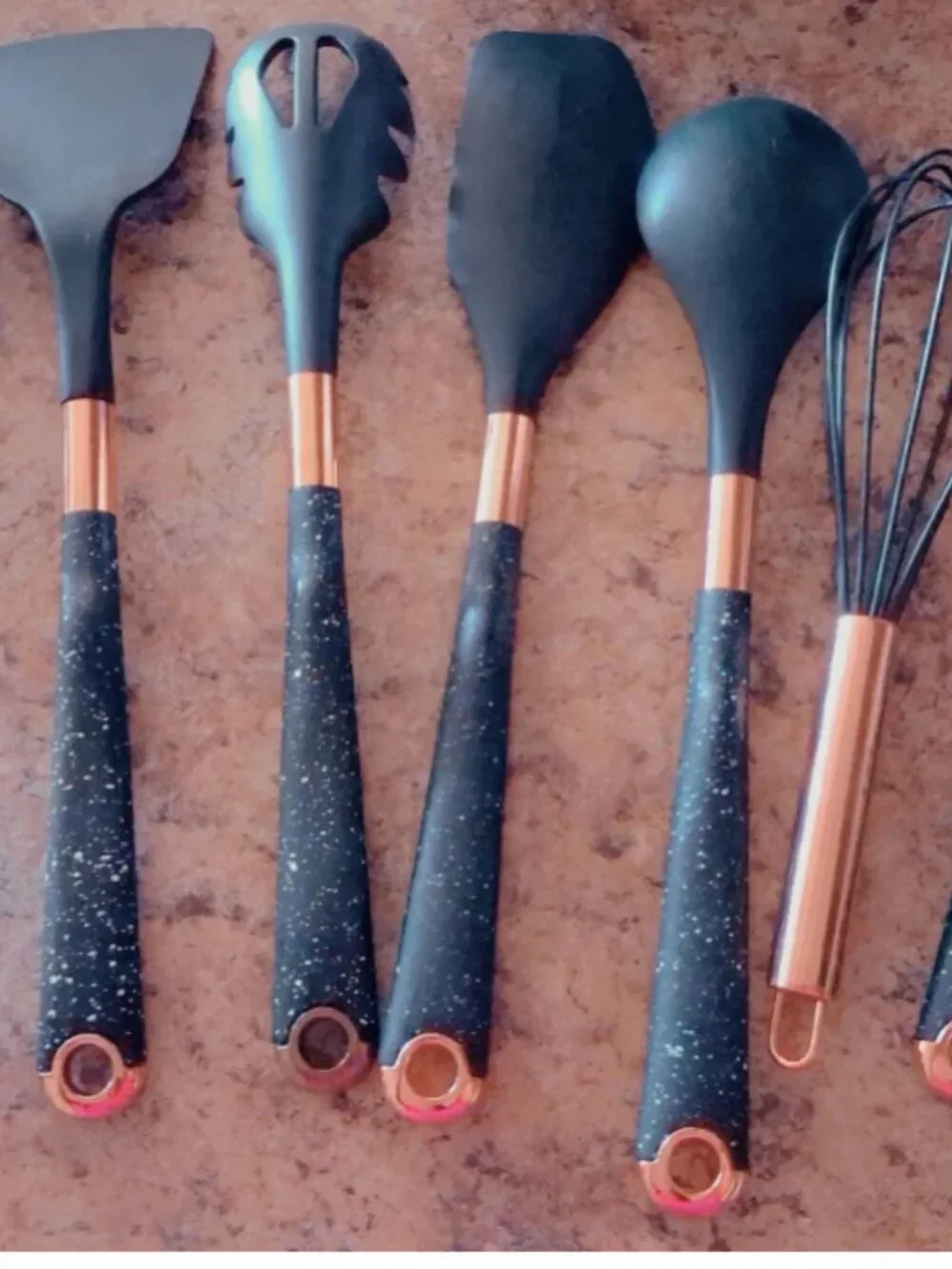 Copper color Kitchen Utensils With Holder